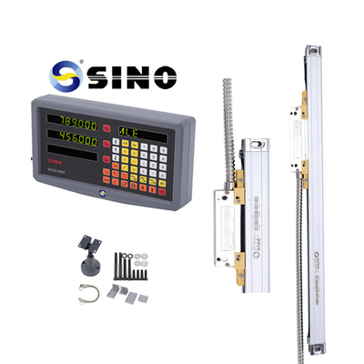 Pembacaan Digital SINO SDS 2-3MS 2 Sumbu Logam LCD Penuh Untuk Mesin Penggilingan DRO Resolusi 0.005mm Praktis Dengan Encoder Linear