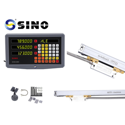 Pembacaan Digital SINO SDS 2-3MS 2 Sumbu Logam LCD Penuh Untuk Mesin Penggilingan DRO Resolusi 0.005mm Praktis Dengan Encoder Linear
