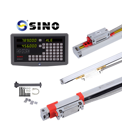 SINO SDS6-2V DRO 2 Axis Digital Reading Dengan Metal LED Kits Dua Linear Encoder Ruler Untuk Mesin Milling Lathe