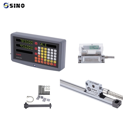 Pembacaan Digital SINO SDS 2-3MS 2 Sumbu Logam LCD Penuh Untuk Mesin Penggilingan DRO Resolusi 0.005mm Praktis Dengan Encoder Linear