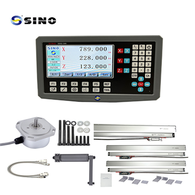 SINO SDS2-3VA Resolusi 0,5um DRO 3 Sumbu Meteran Pembacaan Digital Sinyal RS422 untuk Pabrik Bubut