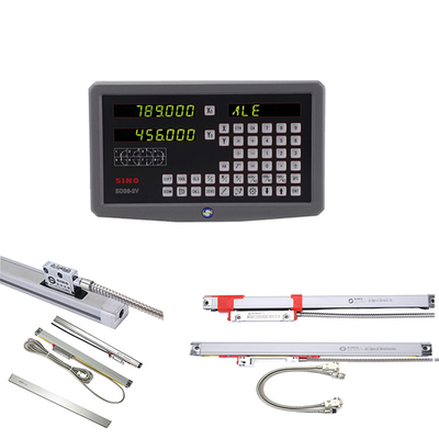 SDS6-2V SINO Digital Reading System Dro 2 Axis Dengan Glass Linear Scale Ruler Untuk Lathe Mill