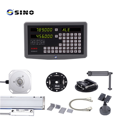 SDS6-2V SINO Digital Reading System Dro 2 Axis Dengan Glass Linear Scale Ruler Untuk Lathe Mill