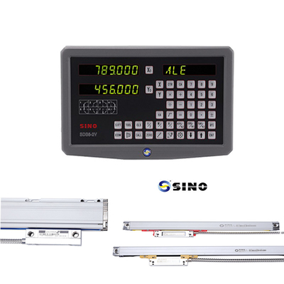 SDS6-2V SINO Digital Reading System Dro 2 Axis Dengan Glass Linear Scale Ruler Untuk Lathe Mill